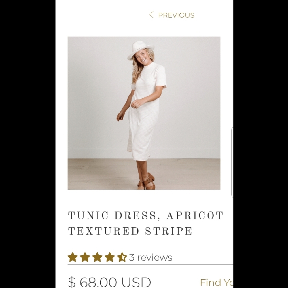 Albionfit Apricot Stripe Texture Dress XL